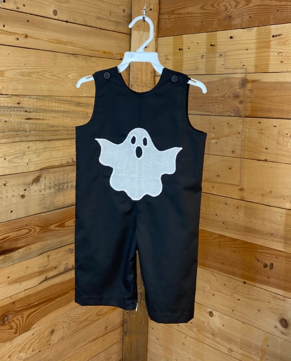 Ghost baby black longalls, Ghost baby costume. baby boy longalls.