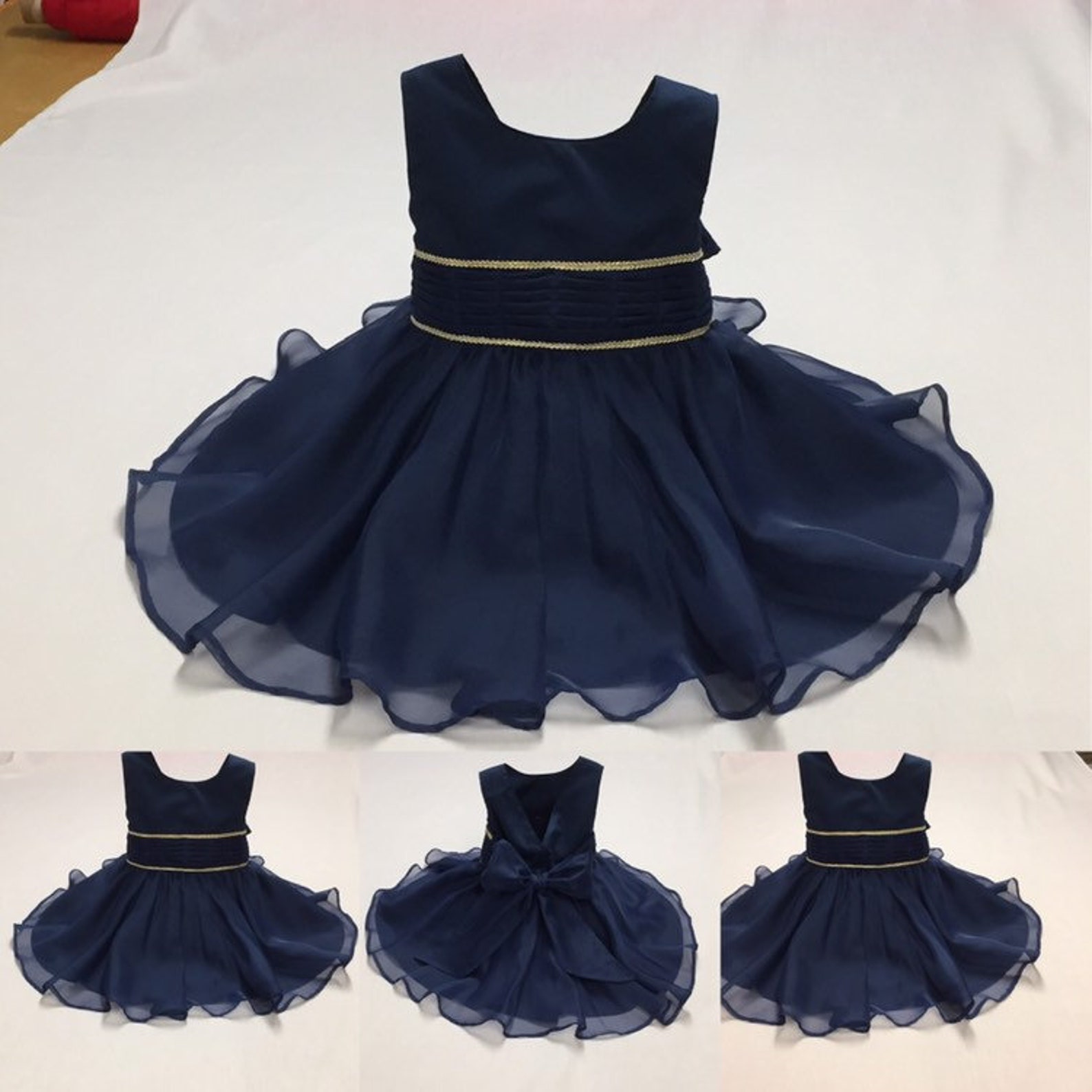 Baby Dress Baby Elegant Dress Navy Blue Baby Dress Baby Etsy UK