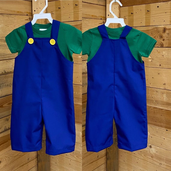 Luigi bro baby  overalls,Luigi baby outfit ,Luigi baby costume.