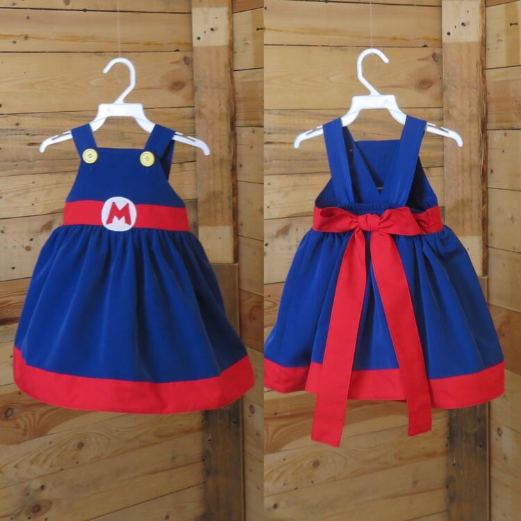 Mario baby dress, baby dress, Mario baby dress costume