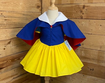 snow white baby dress, snow white baby costume. snow white baby short dress.