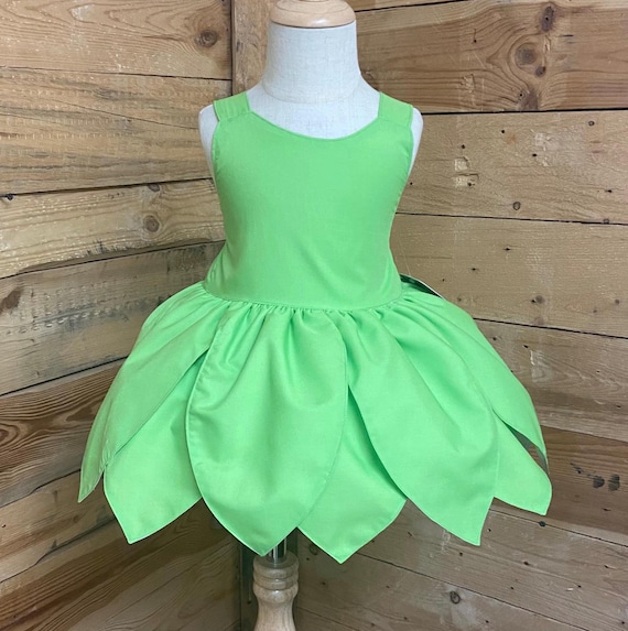 lime green tinkerbell dress Fairy Costume Baby Girl, Toddler. Petal Skirt Dress, Woodland Theme Birthday Outfit, Toddler Halloween Costume handmade in california