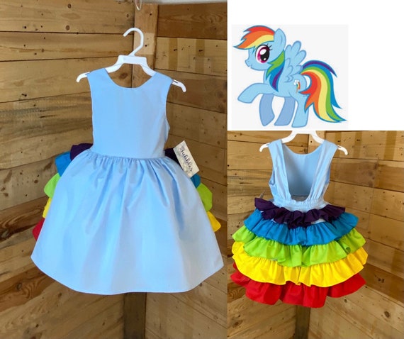 Rainbow baby dress,my little pony baby dress, baby costume ,baby toddler dress, baby girl dress,.