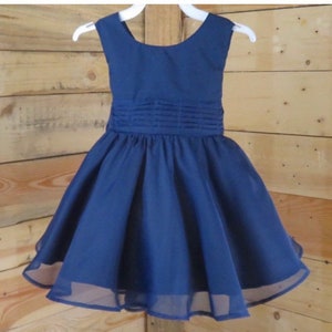 Elegant Navy Blue Baby Dress: Flower Girl Outfit