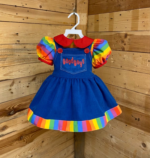 Chucky baby dress, chucky baby costume, baby dress.