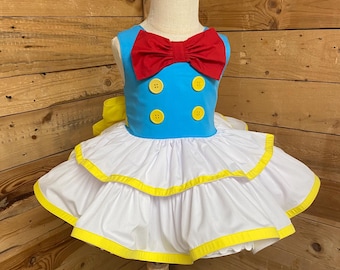 Donald Duck Inspired Baby Girl Costume Dress