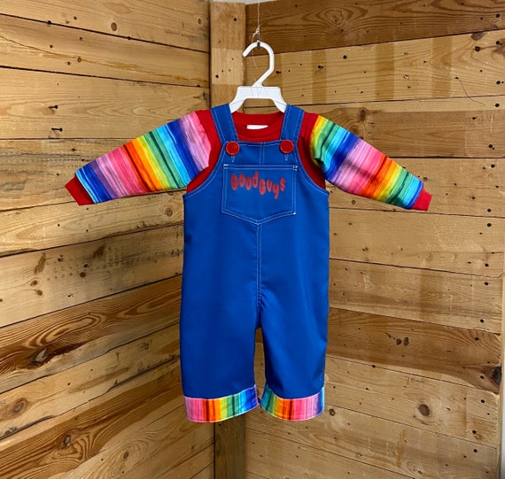 Chucky baby costume, chucky costume kids boy, chucky toddler overall, chucky costume Good Guys.