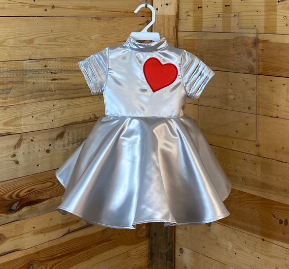 Tin man wizard of oz baby dress, baby dress, tin man wizard of oz baby costume.