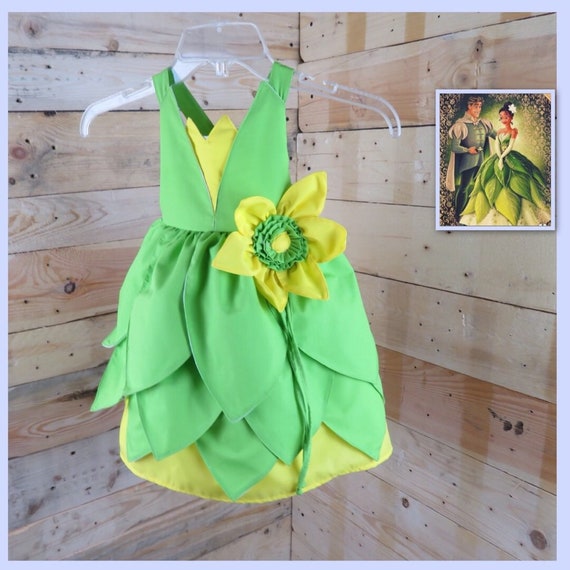 Baby girl dress, baby dress inspired in tiana princess, baby girl toddler dress, birthday party dress, tiana dress costume