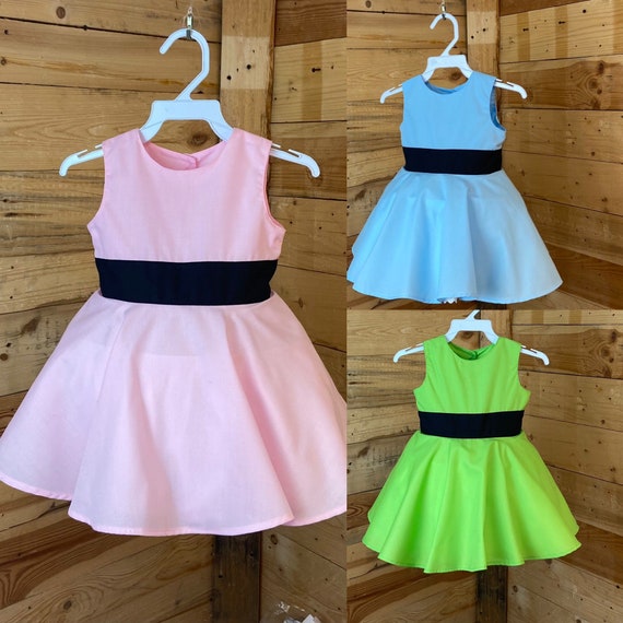 Powerpuff girls baby costume, blossom baby dress,bubbles baby dress, buttercup baby dress, baby dress.