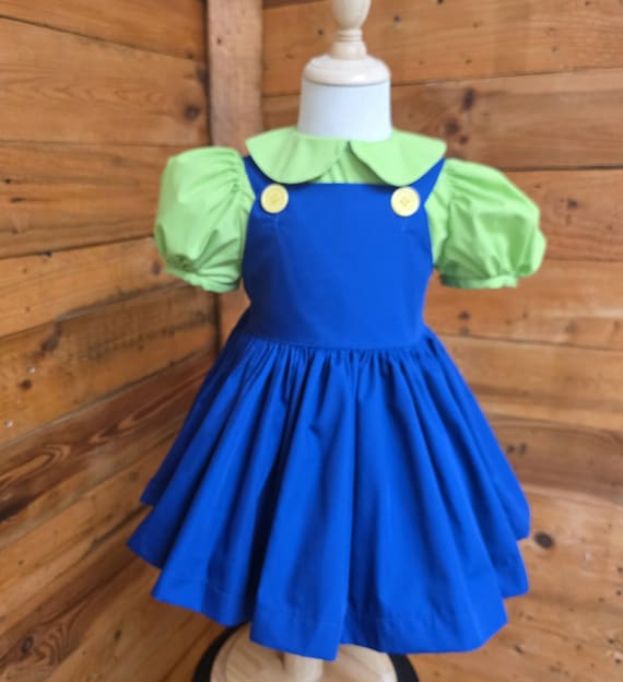 Luigi Inspired Baby Dress: Skirt and Blouse Costume