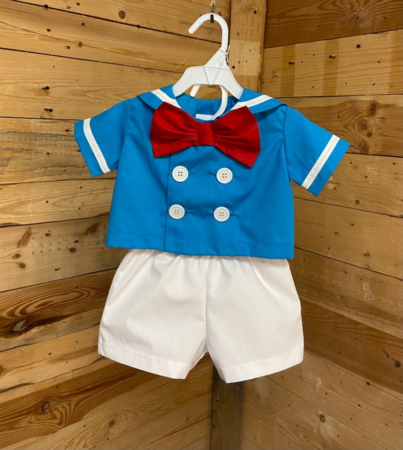 Donald Duck baby costume, Donald Duck baby sailor set.