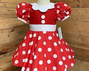 childrens red polka dot dress Mini Dream Play Dress in Red Polka Dot 2T