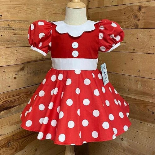 Minnie Mouse Baby Dress: Red Polka Dot Costume