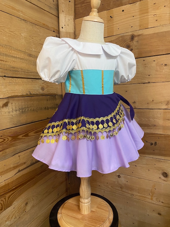 Esmeralda Baby Costume: Dress with Gold Coin Trim