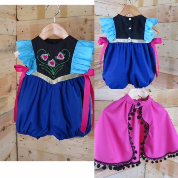 Anna baby rompers , Baby rompers, princess rompers, inspired in anna and elsa sister dress by BubblesBabyClothing