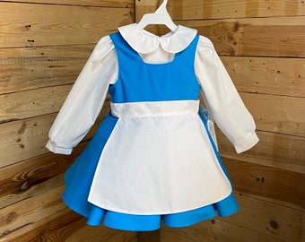 Belle baby dress, Belle baby costume, Belle baby provincial dress, Renaissance baby dress, baby dress.