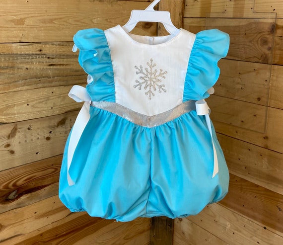 elsa baby bubble rompers ,princess rompers,inspired in elsa the frozen dress by BubblesBabyClothing