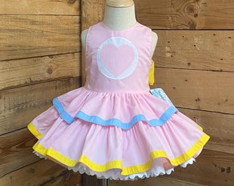 Heart Appliqué Baby Dress: Pink Birthday Outfit
