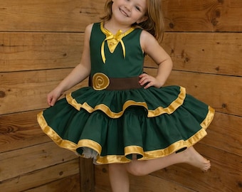 Smaragdgroen woud prinsessenkransjurk, gelaagde sprookjesachtige feestoutfit