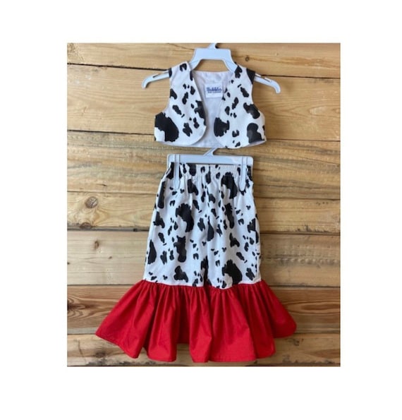 Cowgirl bell bottoms, bell bottoms set, cow print bell bottoms