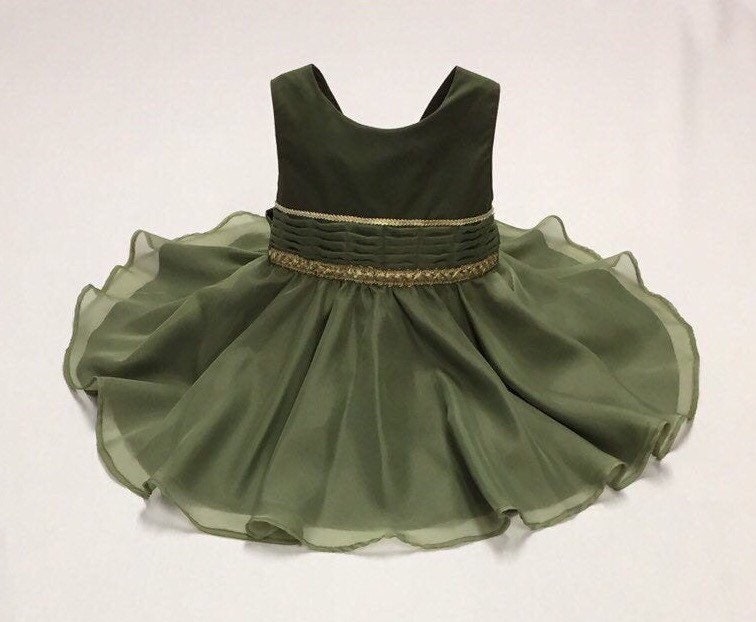 Baby dress, baby elegant dress, special occasion baby dress, party dress, birthday dress, green