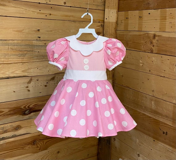 Minnie Mouse baby dress, light pink Minnie Mouse baby dress, Minnie Mouse baby dress costume.