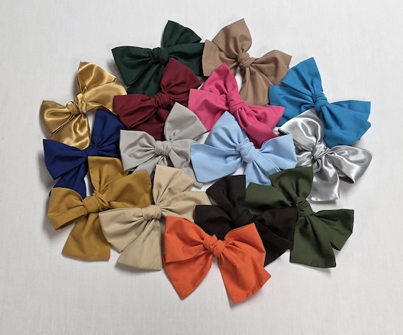 Handmade Boutique Hair Bow, 4.5 Inch Solid Color Girls Accessory