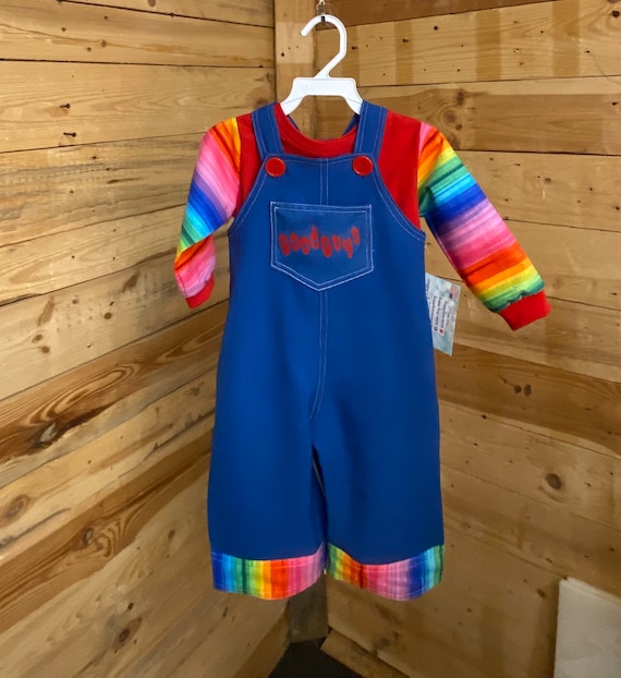 Chucky baby costume, chucky costume kids boy, chucky toddler overall, chucky costume Good Guys.