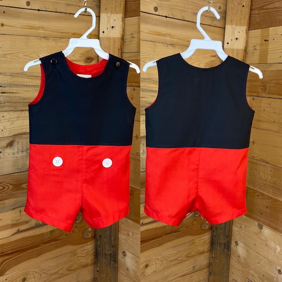 Mickey Mouse Baby Jon Jon/baby red Jon Jon/ Mickey mouse baby costume, Mickey Mouse baby shortall, baby shortall