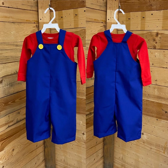 Mario bro baby overalls, mario baby outfit , mario baby costume.