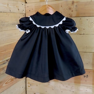Black Cotton Bishop Baby Dress - Special Occasion