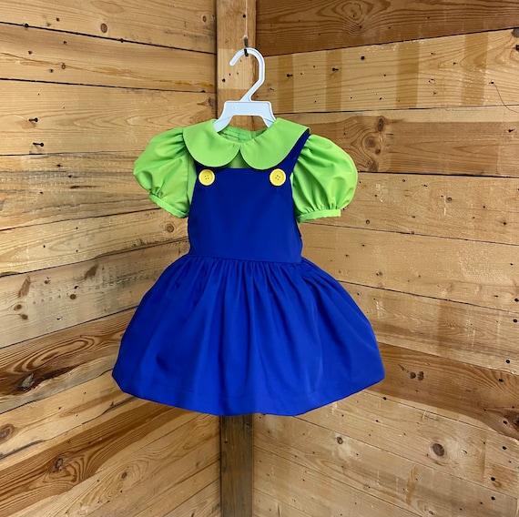 Luigi baby dress, baby dress, Luigi baby dress costume