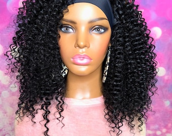READY TO SHIP // Synthetic Headband/Half Wig  " Water Wave Curly "