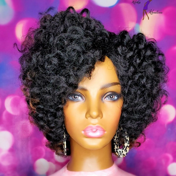 Lush Ebonyline Synthetic Wigs Abstract Art