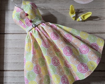Lemon and lime Dress and shoes for 1/6 fashion doll
