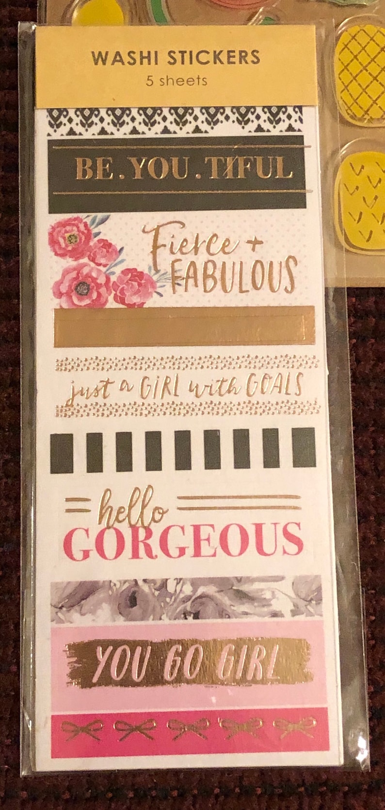 8 Piece Scrapbooking EmbellishmentsPaper CraftsStamp and Die Cut KitWashi StickersFoul Adhesive LabelsClear TagsMini Cards /& Envelopes