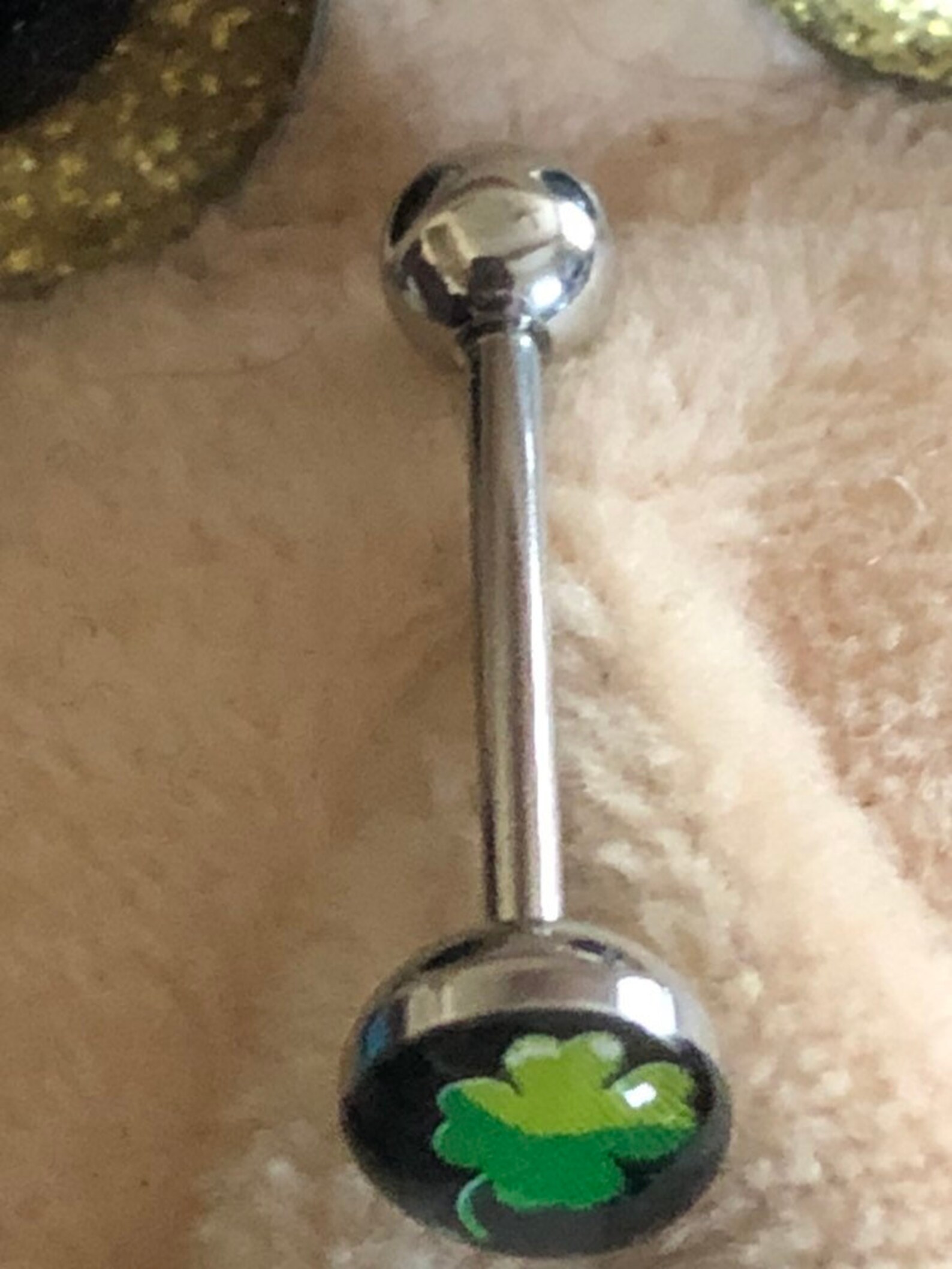 Clover Symbol Tongue Barbell/Tongue Ring/Piercing/Clover/316L Etsy