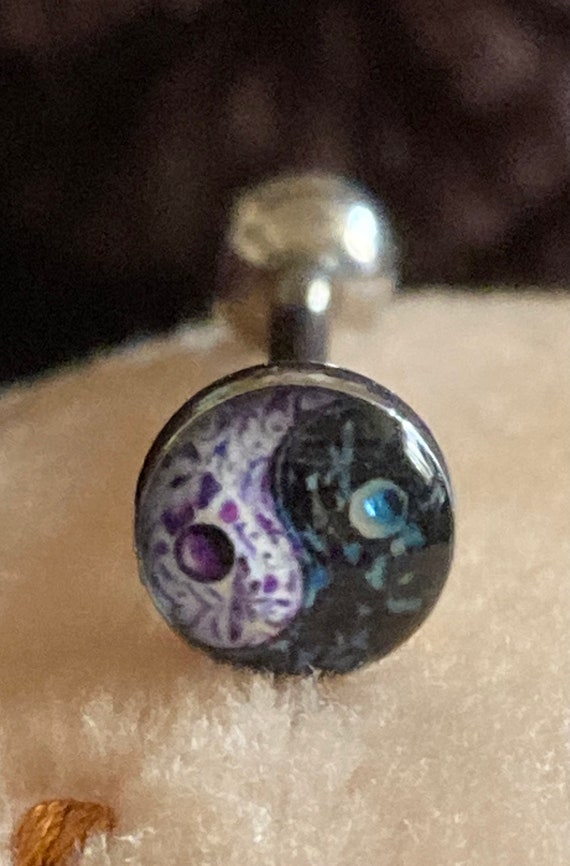 Tongue Ring Yin Yang Tongue Ring Tongue Barbell Surgical Steel