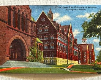 Nostalgic Views: University of Vermont College Row Vintage Vermont Postcards (1940-1950s)