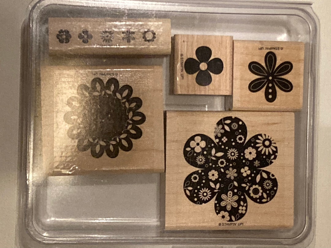 Stampin up Floral Five Piece Block Rubber Stamp Set - Etsy
