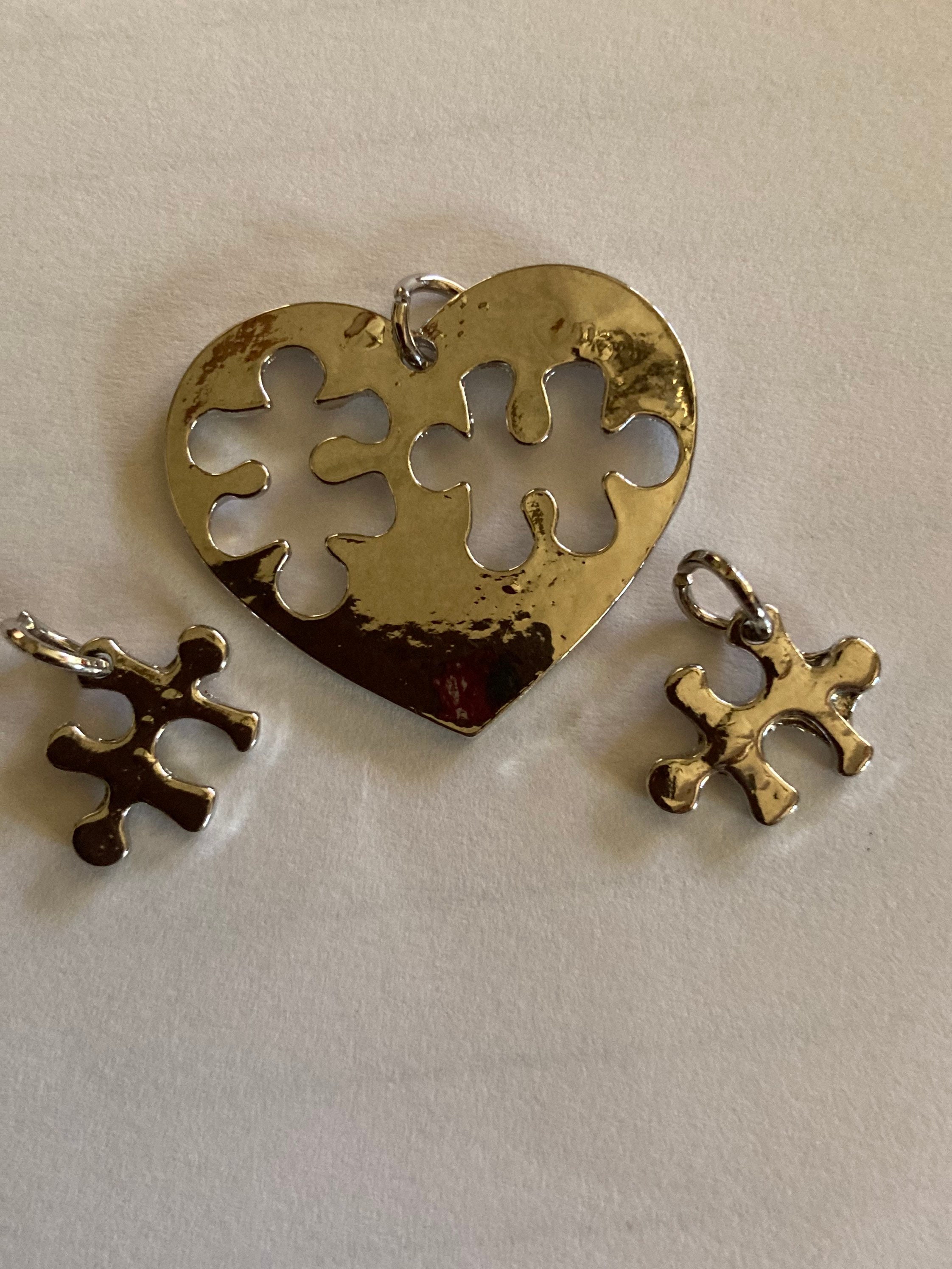 Puzzle Piece Charm Set/3Piece Set/Jewelry Accessories/Zinc Etsy