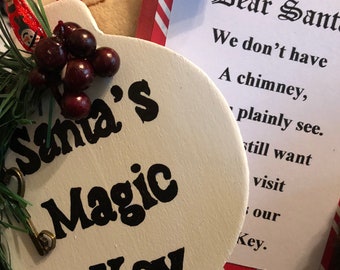 Santa's Magic Key Ornament: Handcrafted Christmas Charm for Homes without Chimneys