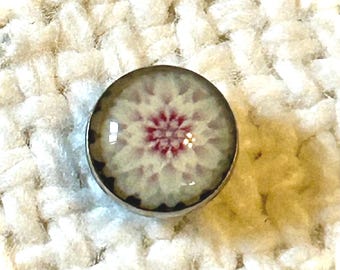 Pink, White Flower Tongue Ring 14g Surgical Steel 16mm Barbell Piercing Jewelry