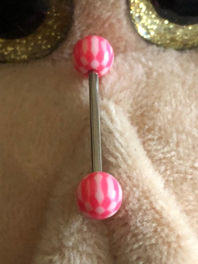 Tongue Barbell/tongue Piercing/surgical Steel/acrylic Ends/16 Etsy