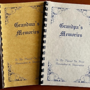 Grandma&#39;s Memories, Grandpa&#39;s Memories by H.F.S, Soft Covers, 2 Piece, Fill-In Questionnaire, Genealogy, Family Tree