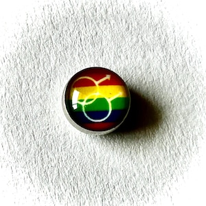 Male Pride Flag Symbol Tongue Ring - 14 Guage Barbell Piercing