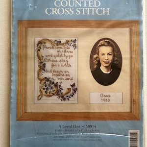 Cross Stitch Kit, A Loved One Counted Cross Stitch Kit, by Candamar Designs, Complete Kit, Preowned