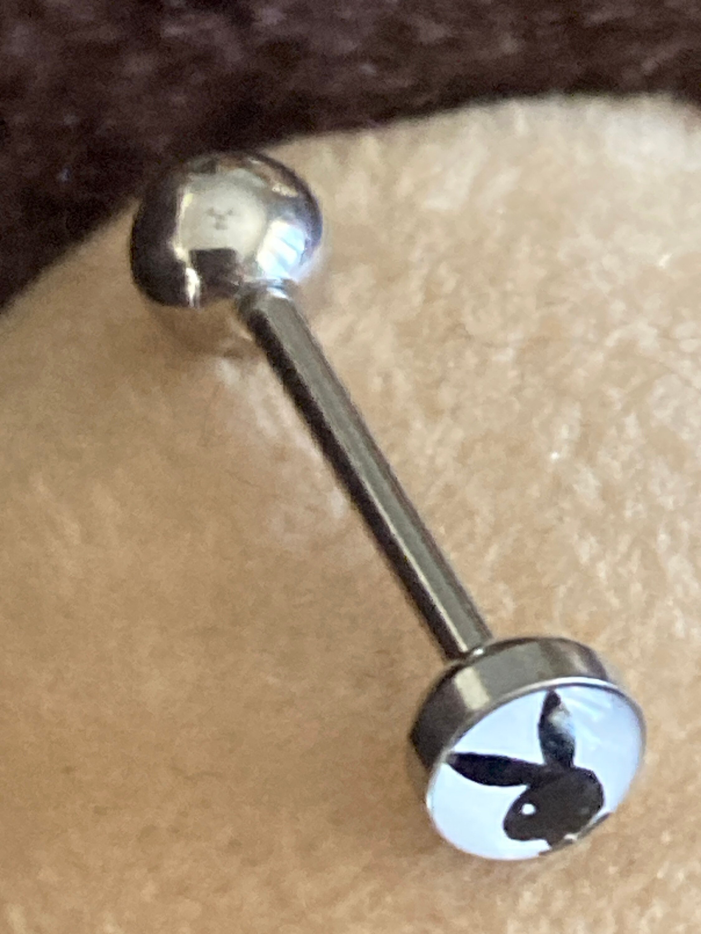 Playboy Bunny Tongue Barbell tongue Ring barbell 316 L Surgical