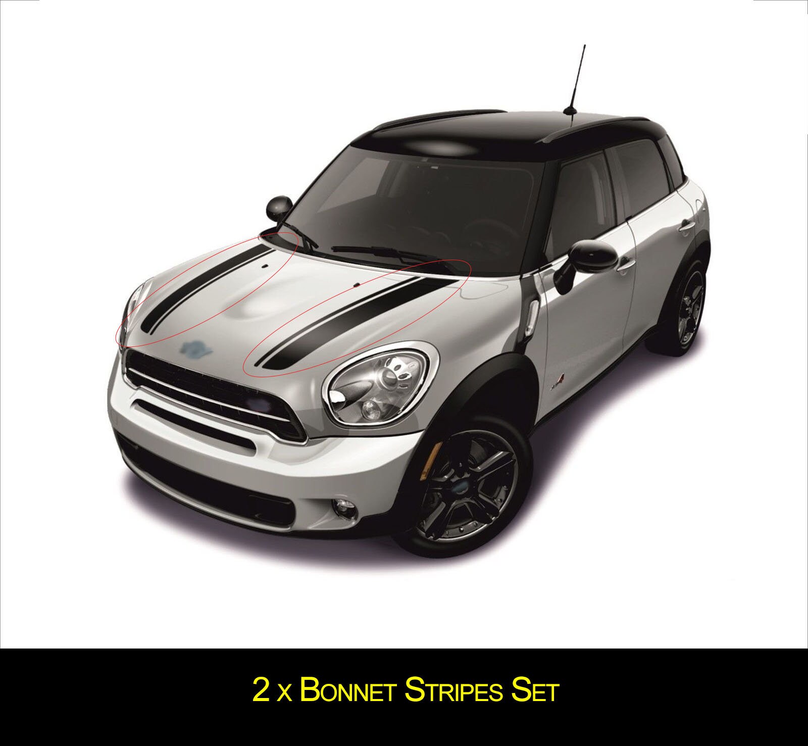 For Mini Cooper Countryman Front Bonnet Stripes Set Vinyl Etsy